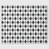 Papier Cadeau papier d'emballage blanc Jacquard noir gris (Plat)