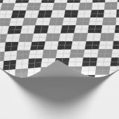 Papier Cadeau papier d'emballage blanc Jacquard noir gris (Coin)