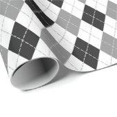 Papier Cadeau papier d'emballage blanc Jacquard noir gris (Coin rond)