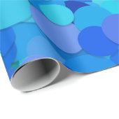 Papier Cadeau papier d'emballage bleu confetti point (Coin rond)