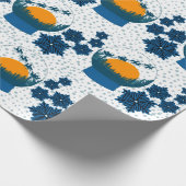 Papier Cadeau Papier d'emballage bleu foncé (Coin)