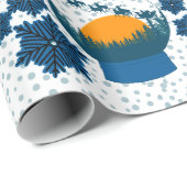 Papier Cadeau Papier d'emballage bleu foncé (Coin rond)