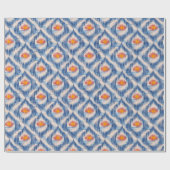 Papier Cadeau Papier d'emballage bleu ikat pour les vacances (Plat)