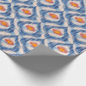 Papier Cadeau Papier d'emballage bleu ikat pour les vacances (Coin)