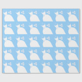 Papier Cadeau Papier d'emballage bleu mariage Gown (Plat)