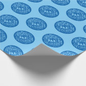 Papier Cadeau Papier d'emballage bleu multilingue Mots de paix. (Coin)