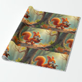 Papier Cadeau Papier d'emballage - Bois d'automne (Déroulé)