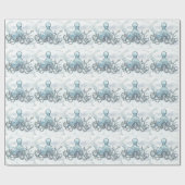 Papier Cadeau Papier d'emballage brillant de poulpe bleu, 30" x (Plat)