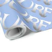 Papier Cadeau papier d'emballage brillant incliné bleu surf (Coin rond)