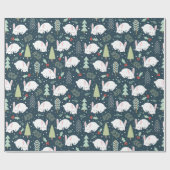 Papier Cadeau Papier d'emballage - Bunnies de Noël (Plat)