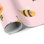 Papier Cadeau Papier d'emballage Bzz pour les abeilles mignonnes (Coin rond)