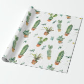 Papier Cadeau Papier d'emballage Cactus (Déroulé)