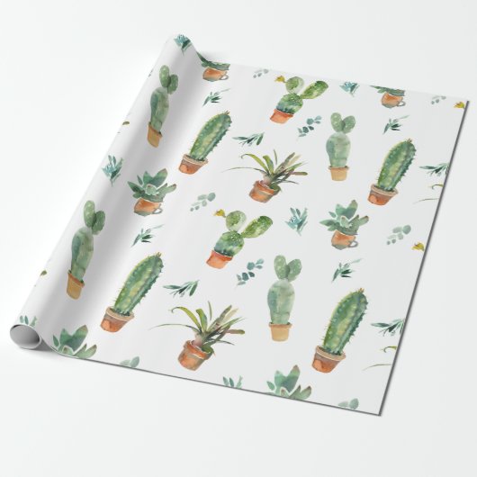 Papier Cadeau Papier d'emballage Cactus (Déroulé)