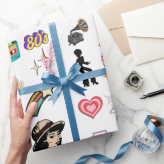 Papier Cadeau papier d'emballage cadeau d'anniversaire rétro, fa