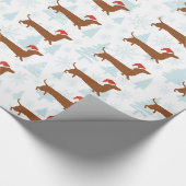 Papier Cadeau Papier d'emballage cadeau de Noël de teckel de (Coin)