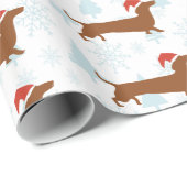 Papier Cadeau Papier d'emballage cadeau de Noël de teckel de (Coin rond)