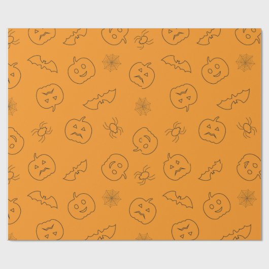 Papier Cadeau Papier d'emballage cadeau d'Halloween mignon (Plat)