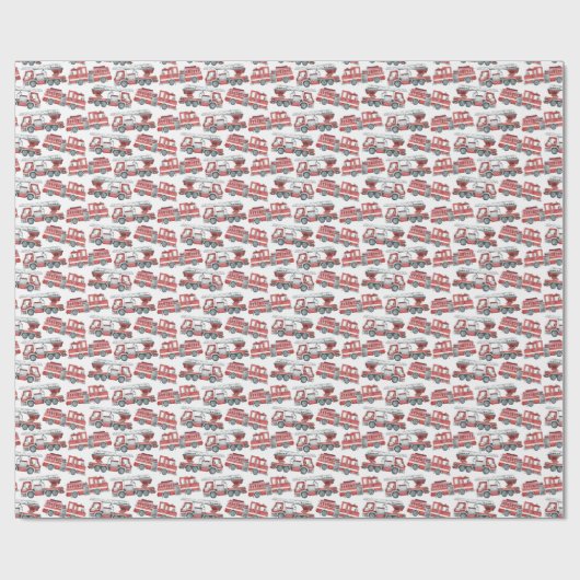 Papier Cadeau Papier d'emballage cadeau pour camion de pompiers (Plat)