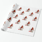 Papier Cadeau Papier d'emballage cardinal rouge (Déroulé)