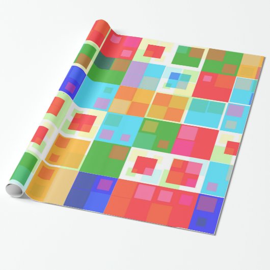 Papier Cadeau papier d'emballage carré abstrait (Déroulé)