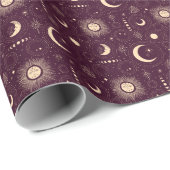 Papier Cadeau Papier d'emballage céleste lune de minuit Sky (Coin rond)