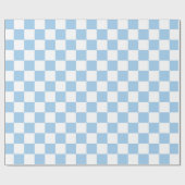 Papier Cadeau Papier d'emballage Checkered bleu-clair et blanc (Plat)