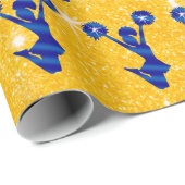 Papier Cadeau Papier d'emballage Cheerleading de bleu et de (Coin rond)