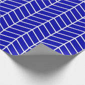 Papier Cadeau Papier d'emballage Chevron - Blanc sur bleu Royal  (Coin)