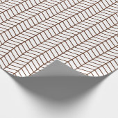 Papier Cadeau Papier d'emballage Chevron - Brown sur blanc (Coin)