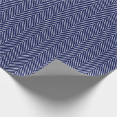 Papier Cadeau Papier d'emballage Chevron Line - Blanc sur bleu m (Coin)