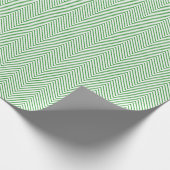 Papier Cadeau Papier d'emballage Chevron Line - Vert sur blanc (Coin)