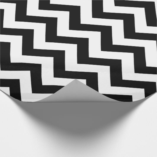 Papier Cadeau Papier d'emballage Chevron motif noir blanc (Coin)