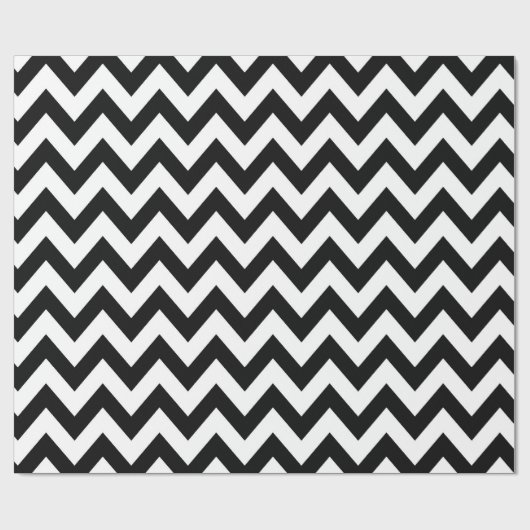 Papier Cadeau Papier d'emballage Chevron motif noir blanc (Plat)