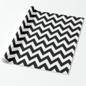 Papier Cadeau Papier d'emballage Chevron motif noir blanc (Déroulé)