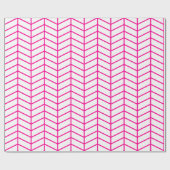 Papier Cadeau Papier d'emballage Chevron - Rose chaud sur blanc  (Plat)