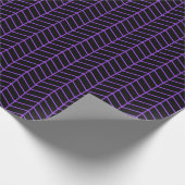 Papier Cadeau Papier d'emballage Chevron - Violet sur noir (Coin)