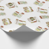 Papier Cadeau Papier d'emballage chic de pots de maçon (Coin)