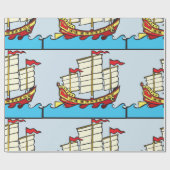 Papier Cadeau Papier d'emballage chinois de bateau de navigation (Plat)