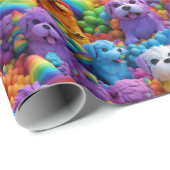 Papier Cadeau Papier d'emballage - Chiots de fierté 1 (Coin rond)