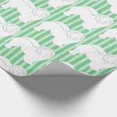 Papier Cadeau Papier d'emballage Chow-Chow blanc silhouette vert (Coin)