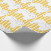 Papier Cadeau Papier d'emballage Chow-Chow rayures silhouette bl (Coin)