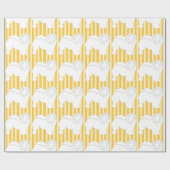 Papier Cadeau Papier d'emballage Chow-Chow rayures silhouette bl (Plat)