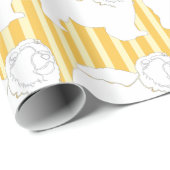 Papier Cadeau Papier d'emballage Chow-Chow rayures silhouette bl (Coin rond)