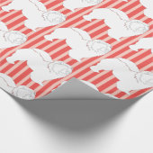 Papier Cadeau Papier d'emballage Chow-Chow rayures silhouette bl (Coin)