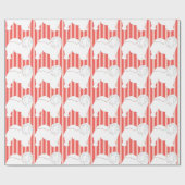Papier Cadeau Papier d'emballage Chow-Chow rayures silhouette bl (Plat)