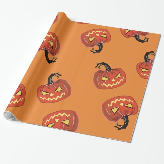 Papier Cadeau Papier d'emballage Citrouille Halloween (Déroulé)