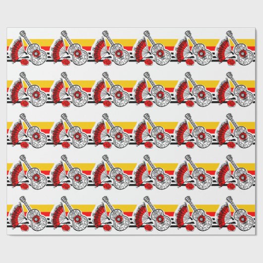 Papier Cadeau Papier d'emballage classique Souvenirs espagnol (Plat)