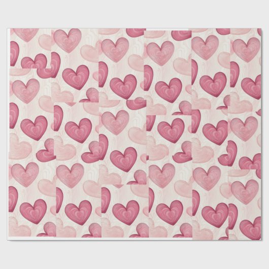 Papier Cadeau "Papier d'emballage Cœur romantique  (Plat)