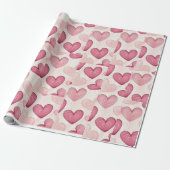 Papier Cadeau "Papier d'emballage Cœur romantique  (Déroulé)