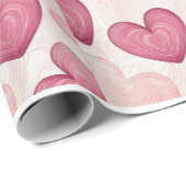Papier Cadeau "Papier d'emballage Cœur romantique  (Coin rond)